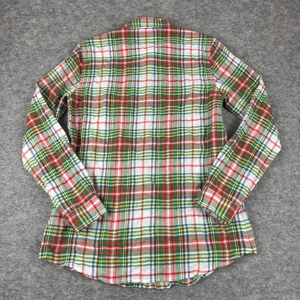 J McLaughlin Louis Button Up Shirt Long Sleeve Plaid Womens Small S - Picture 8 of 11